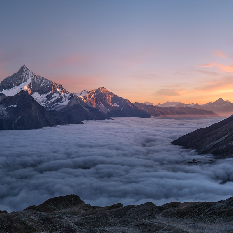 Watermarked mountain landscape before removal